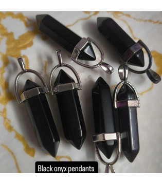 Black Onyx cap pendants